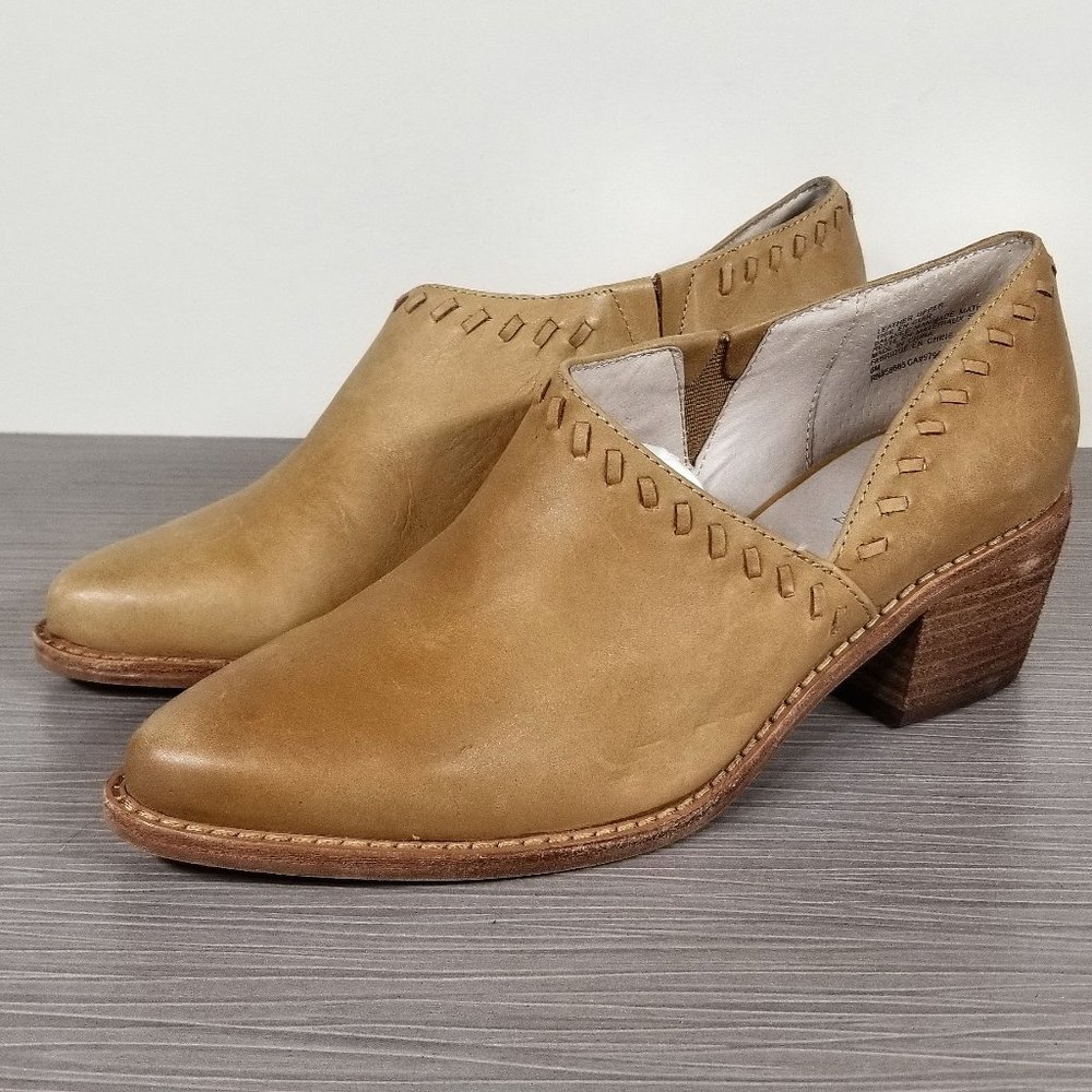 Caslon Julian Slip On Ankle Booties, Tan Leather, Womens Size 6 M